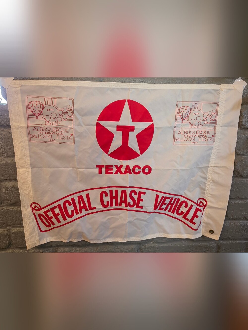 Vintage 1990 Texaco Albuquerque Balloon Fiesta Flag - Official Chase Crew Banner